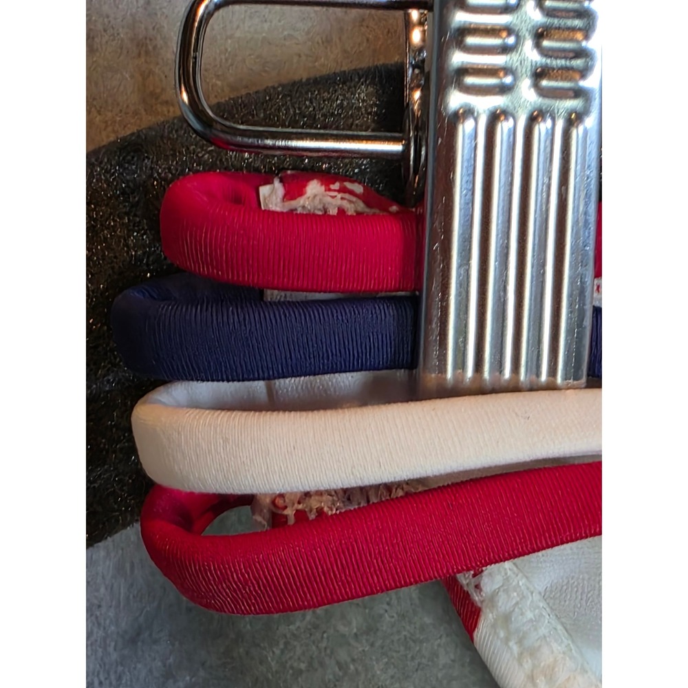 Xhilaration Red White Blue Striped Strappy Bikini Bottom XS 533052 Distressed - Picture 2 of 10